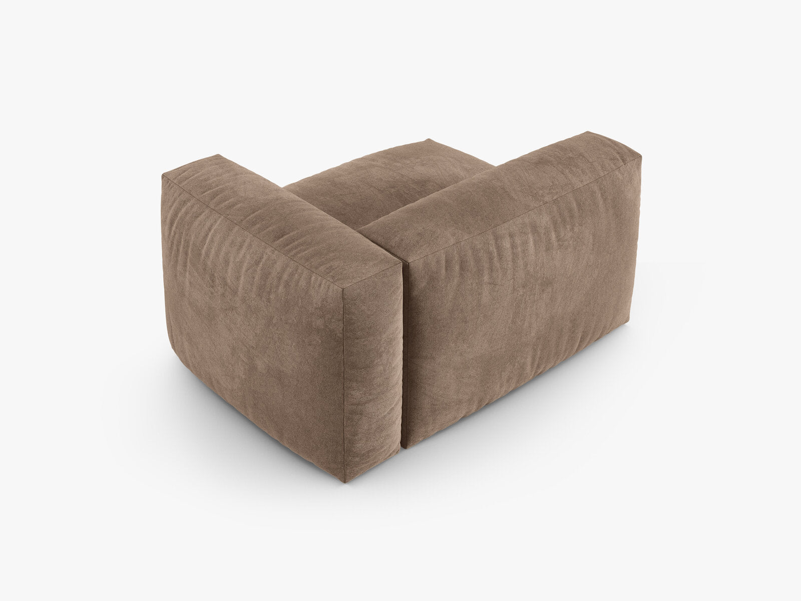 Micadoni Eckmodul mit Armlehne Martina 1-Sitzer 90cm Sitztiefe Rechts Samt Vogue Dunkelbeige