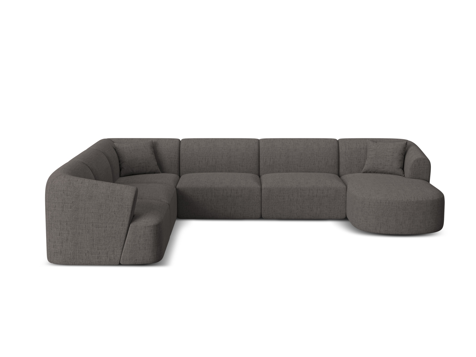 Cosmopolitan Design Panoramasofa Campi 7-Sitzer Strukturierter Stoff Moly Grau Links