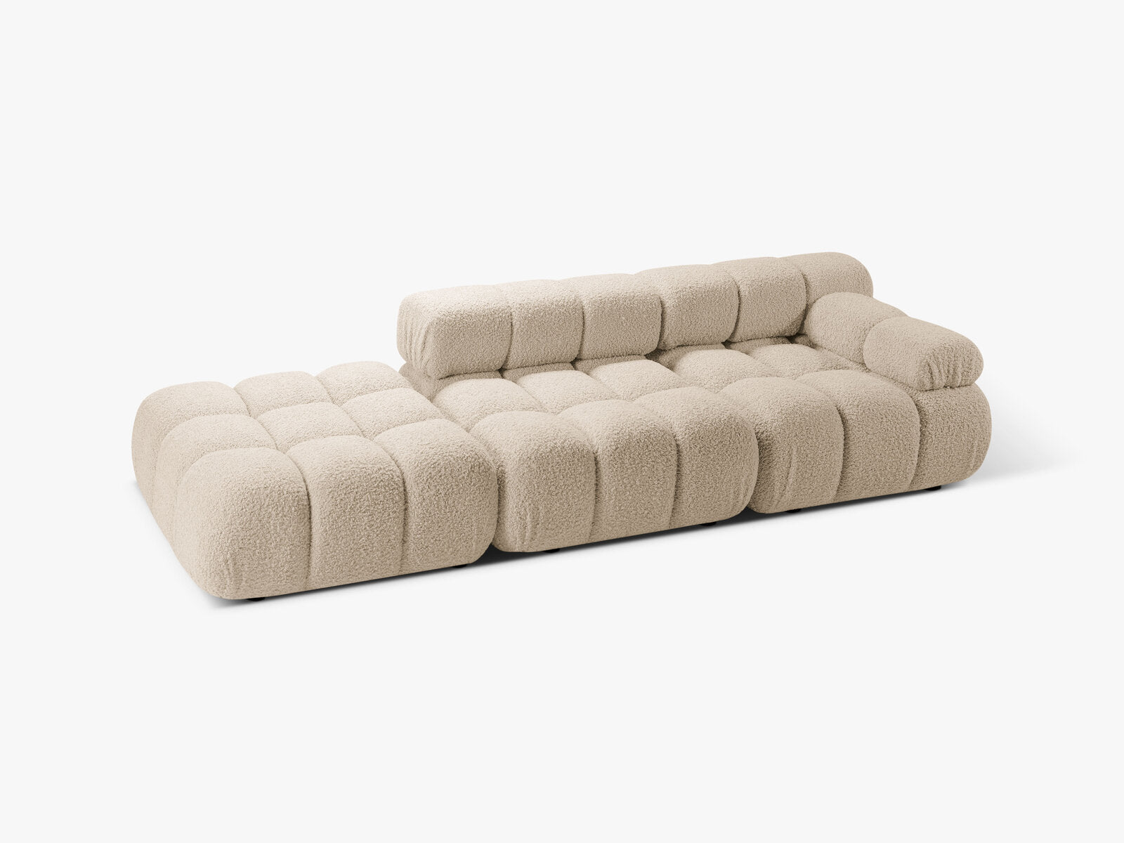 Micadoni Modulares Sofa Bellis 4-Sitzer Links Boucle Rolf Helles Beige