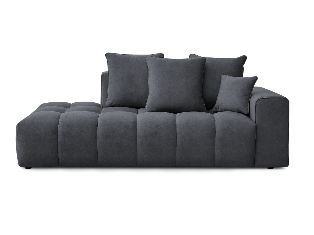 Bobochic Mont-blanc Sofa 4-Sitzer Samt Dunkelgrau Armlehne rechts