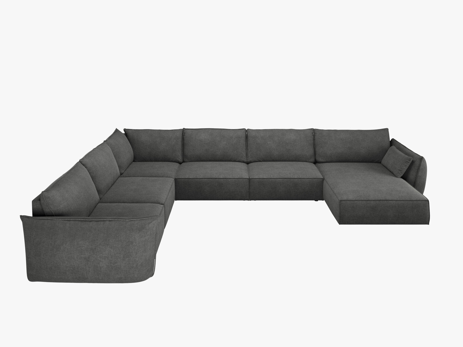 Micadoni Panorama-Ecksofa Kaelle 8-Sitzer Links Chenille Over The Horizon Dunkelgrau