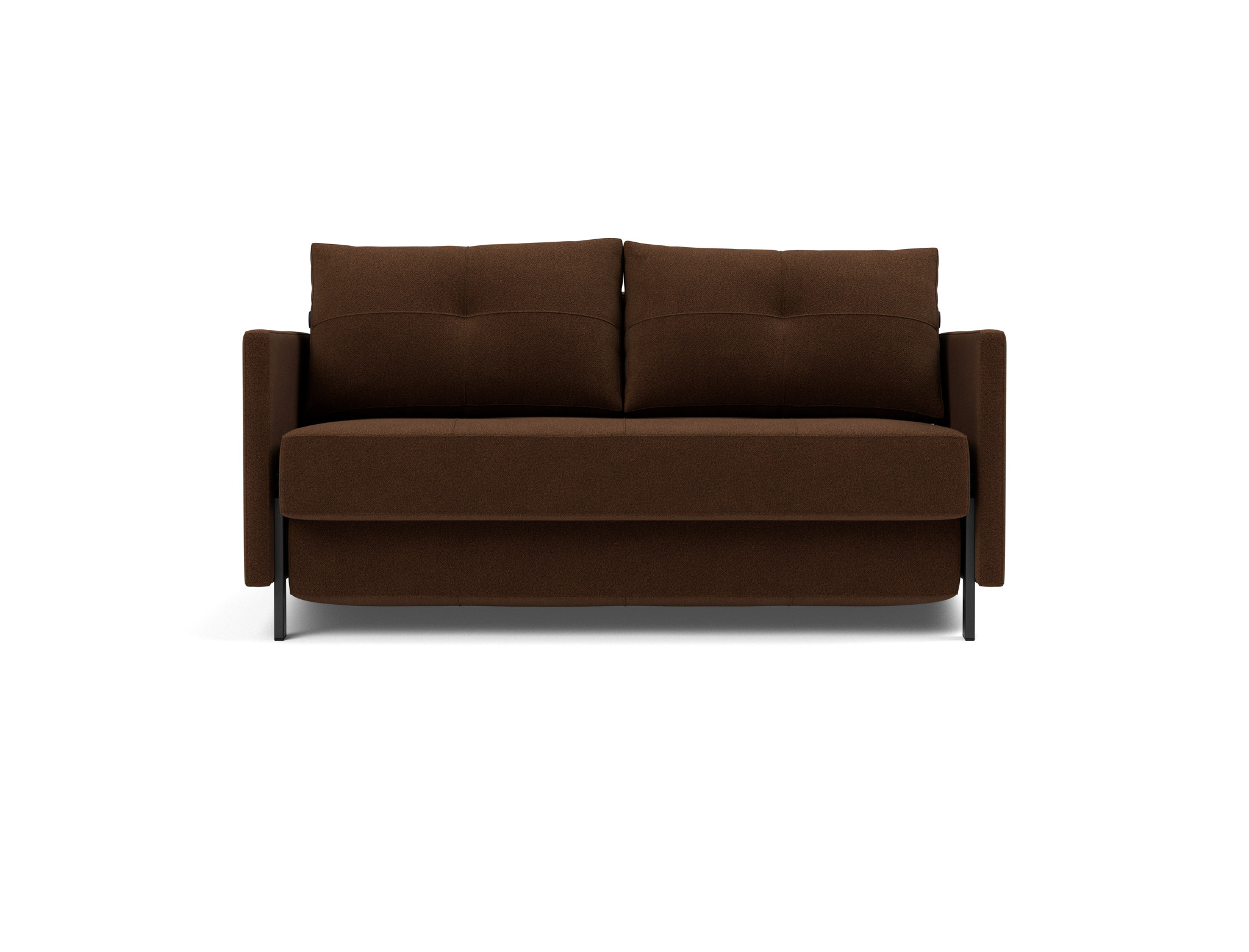 Schlafsofa Cubed mit Armlehnen 140 Strukturierter Stoff Taura 359-Cappuccino