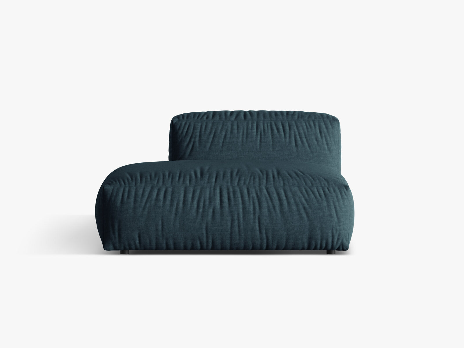 Micadoni Ecksofa-Modul Martina 1-Sitzer Strukturierter Stoff Boston Jeansblau Links
