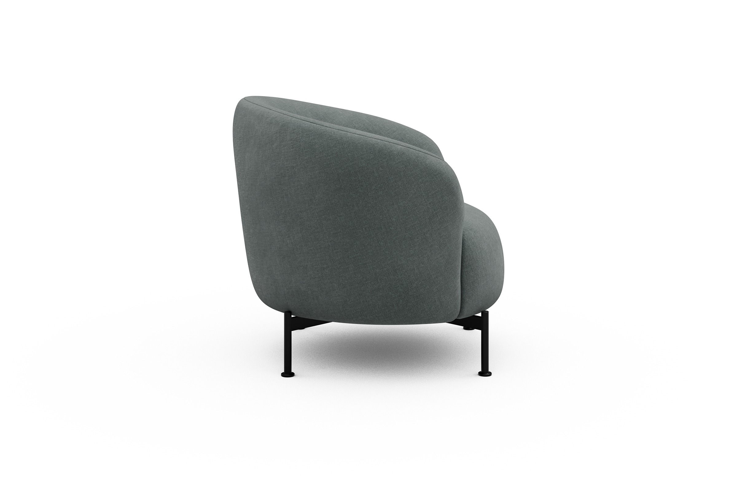 Sessel Ronda X-Metallgestell Schwarz Smooth-Silver-Grey
