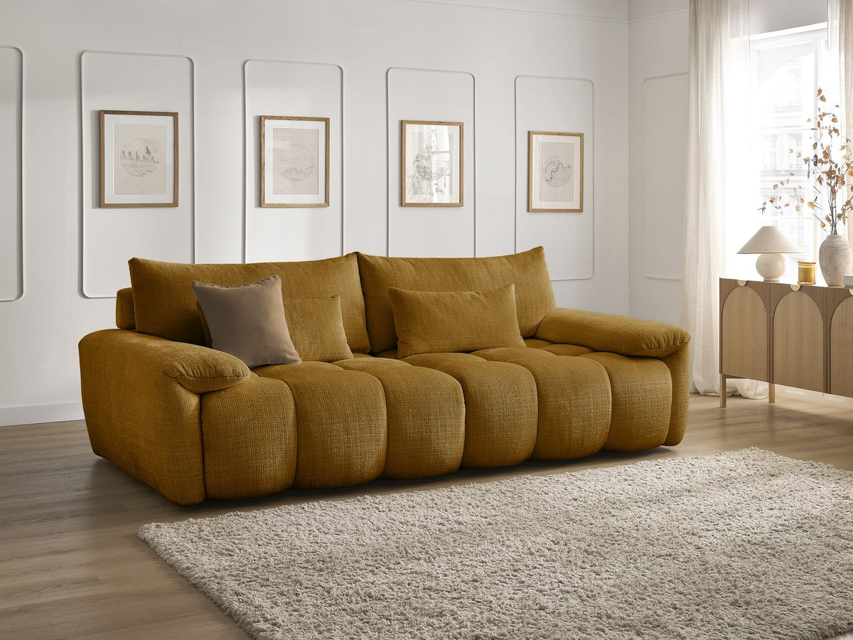 Bobochic Ivane Sofa 3-Sitzer Strukturstoff Gelb
