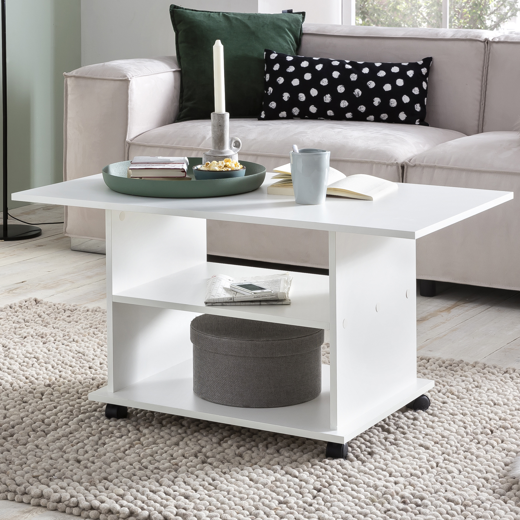 Couchtisch Fjaera Weiß 95 × 54,5 × 51 cm