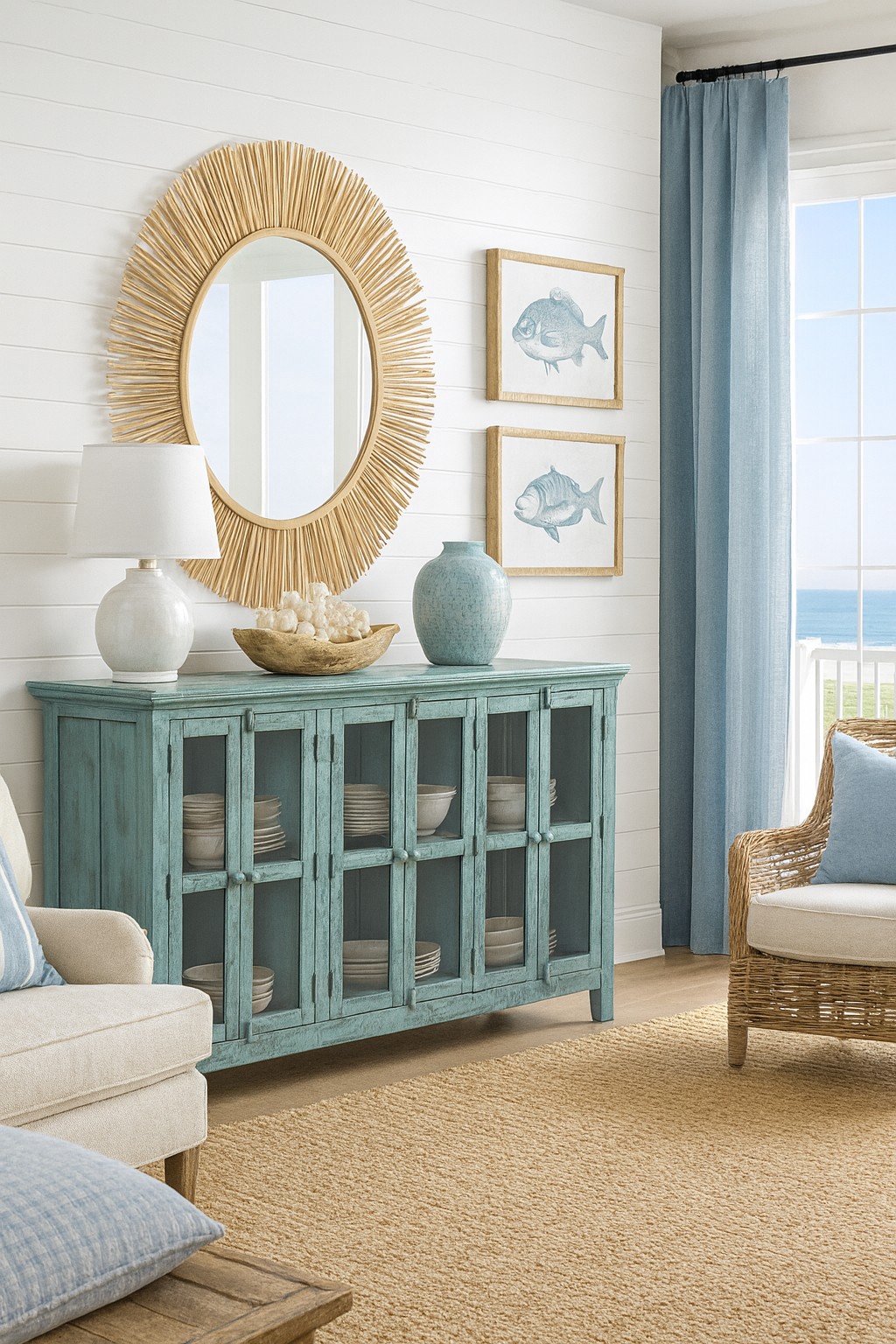 Livin Hill Highboard Avola Rustikal Türkis/Mint