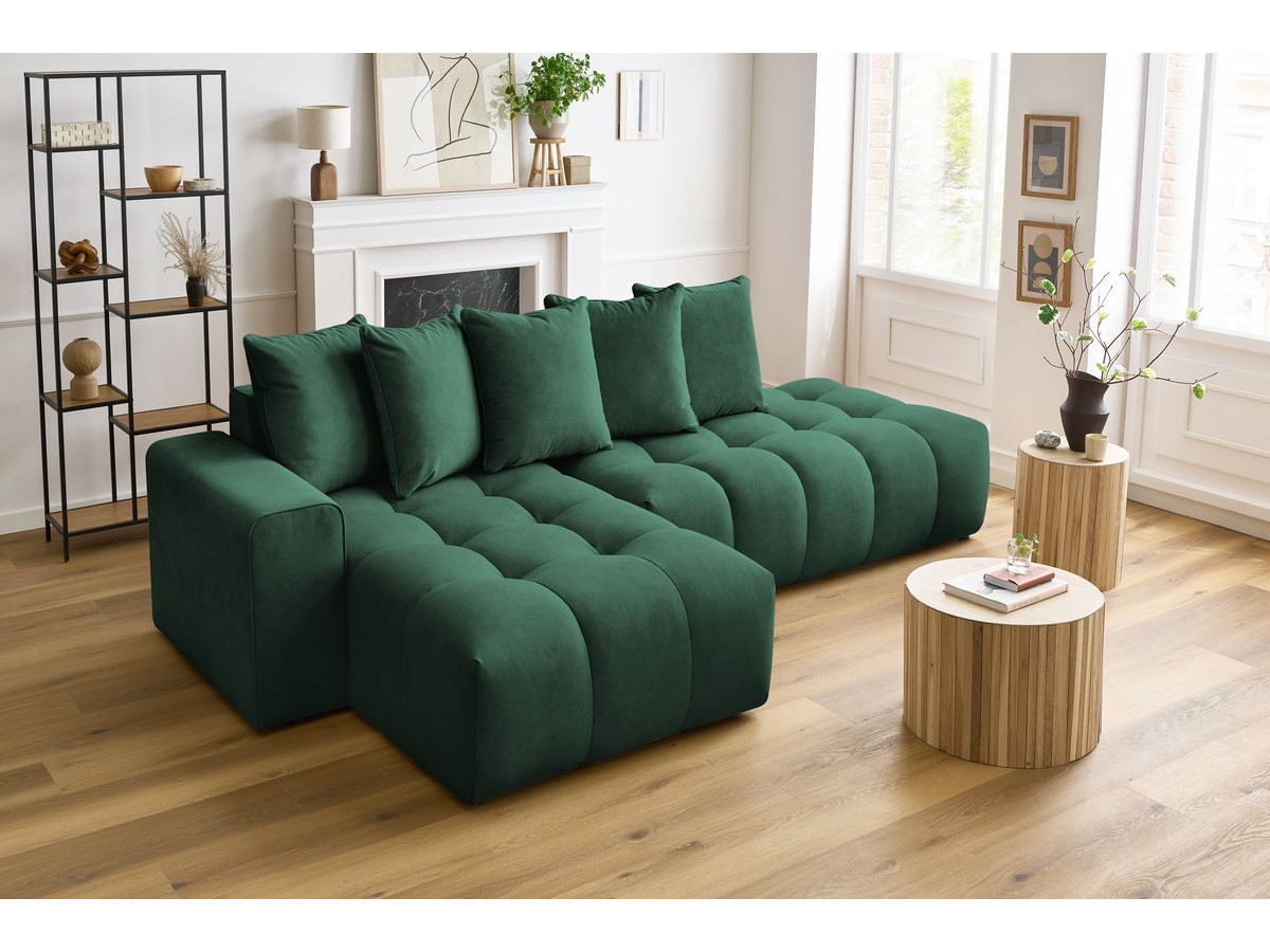 Bobochic Mont-blanc Ecksofa Samt Grün Ecke links