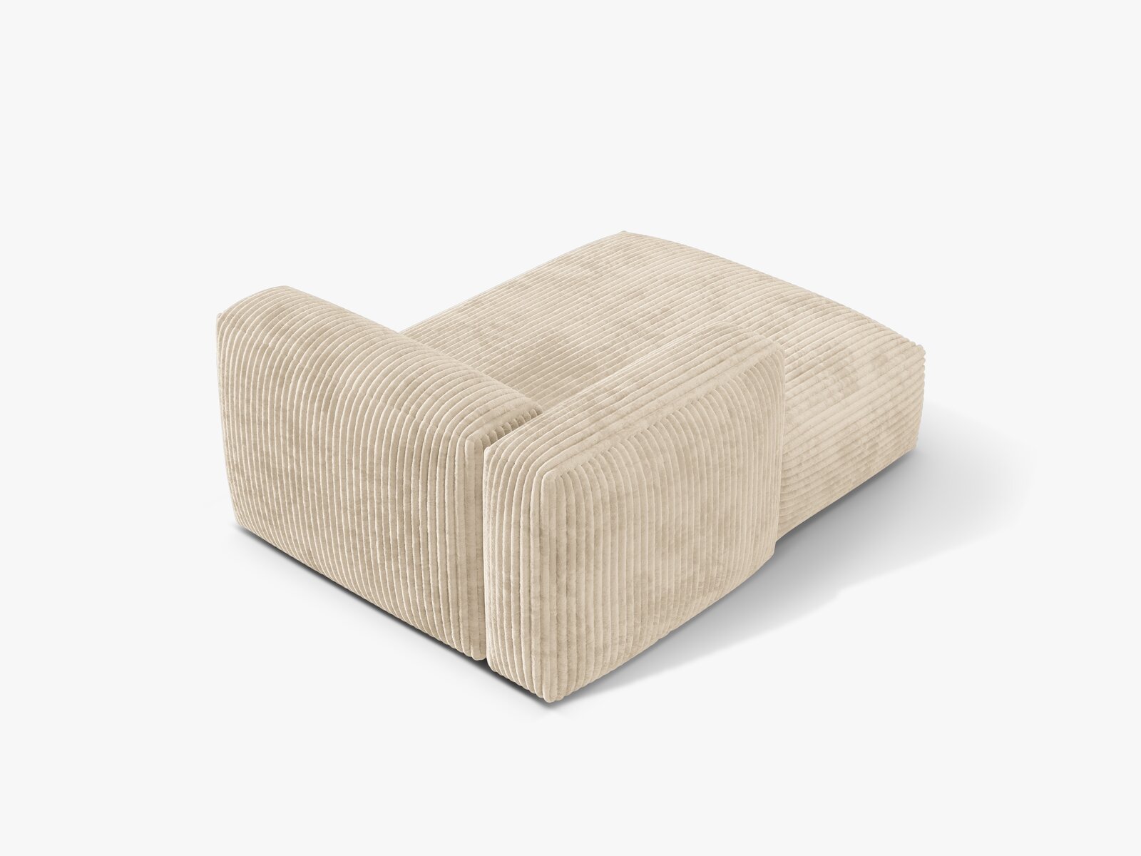 Micadoni Recamiere Martina 1-Sitzer Links Kord Tilia Helles Beige