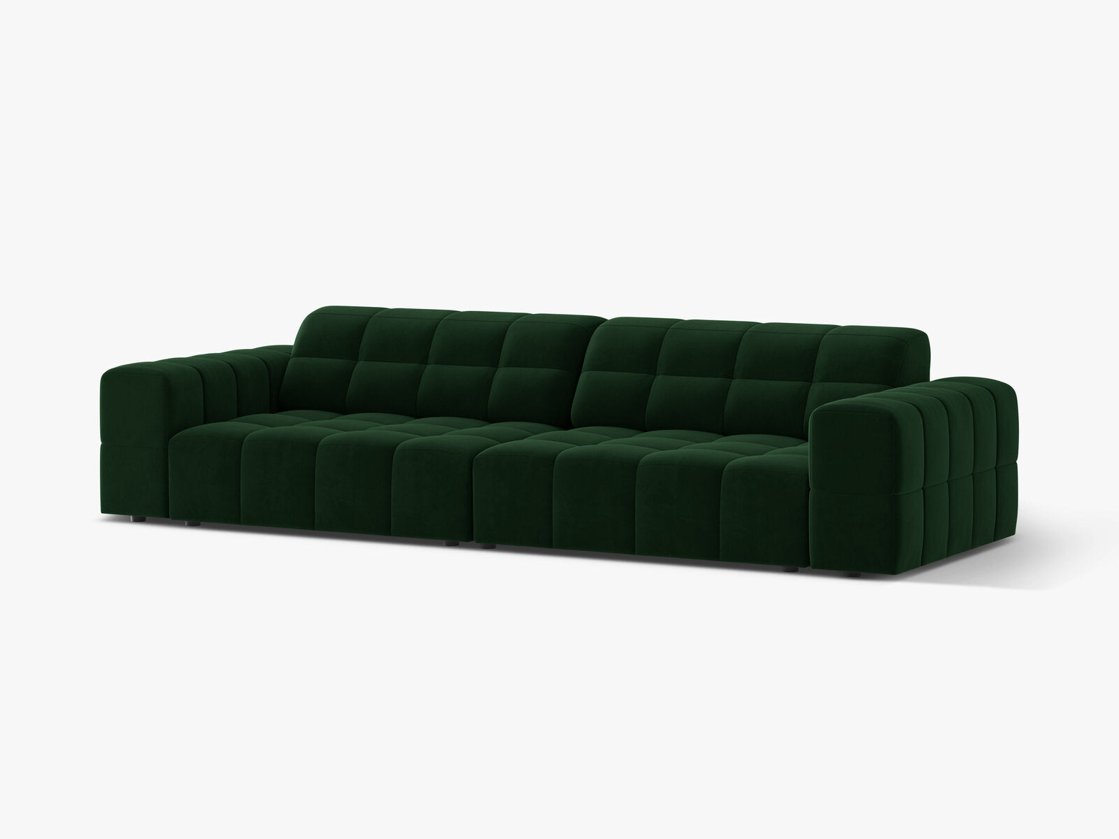 Micadoni Sofa Jennifer 4-Sitzer Samt Bluvel Flaschengrün