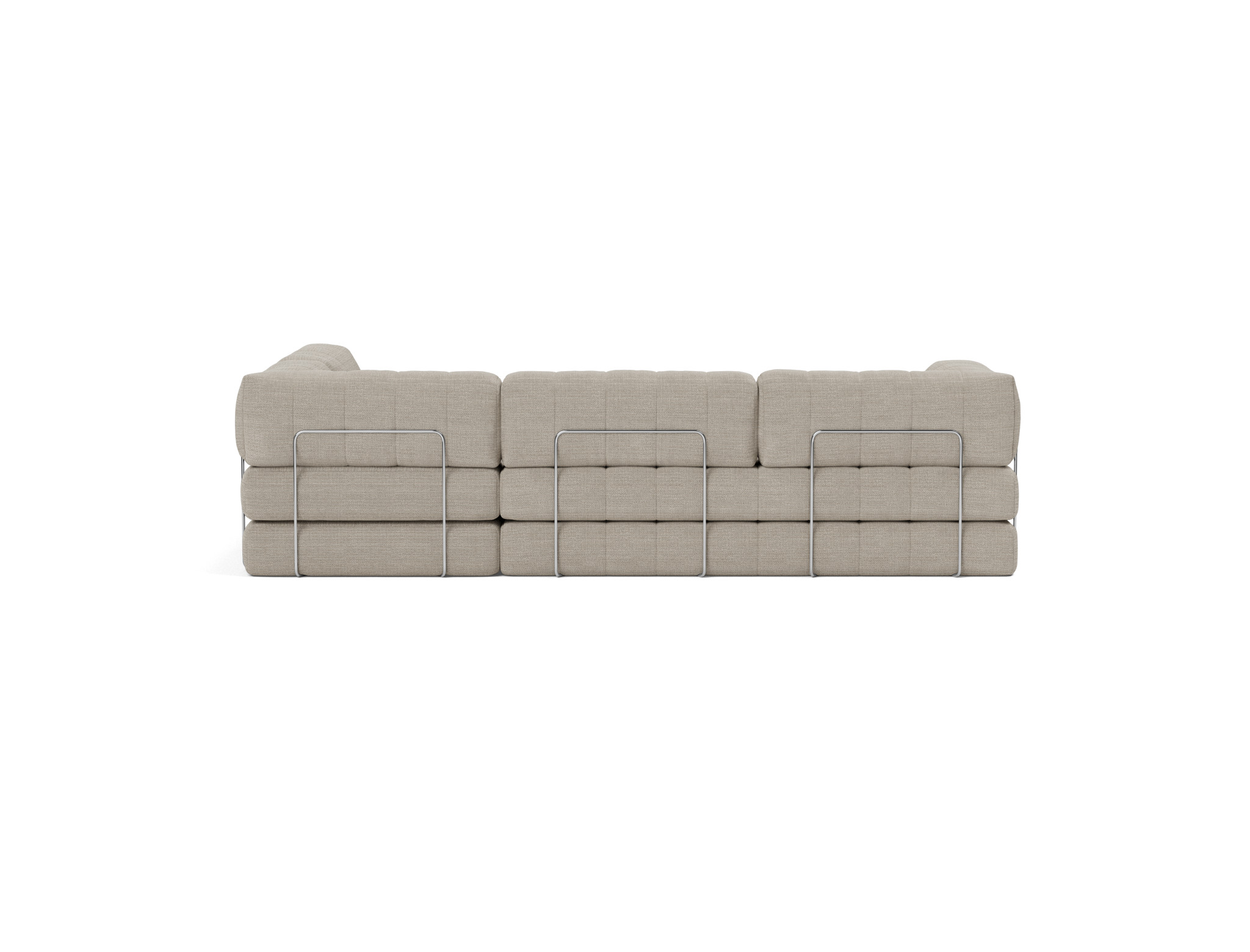 Eck-Schlafsofa CozyPad L-Form mit Armlehne Strukturierter Stoff Kenya 579-Gravel