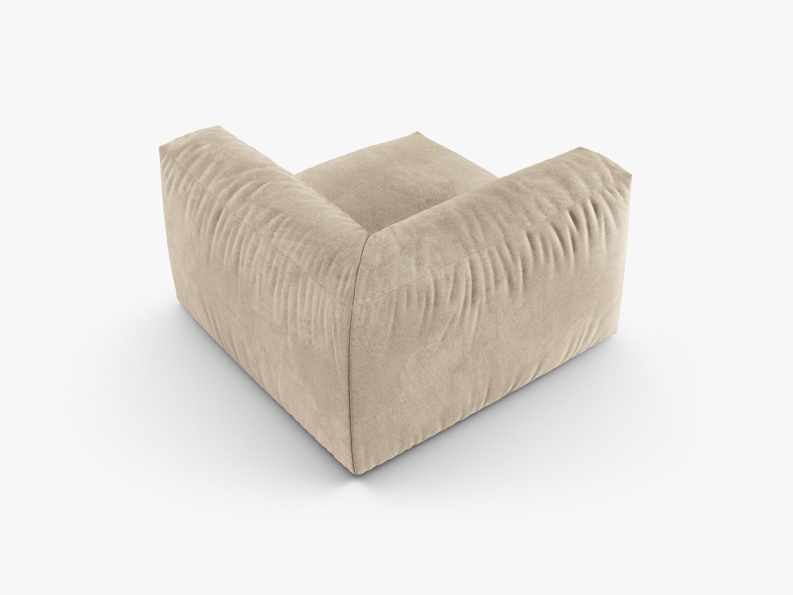 Micadoni symmetrisches Eckmodul Martina 1-Sitzer 90cm Sitztiefe Samt Vogue Helles Beige