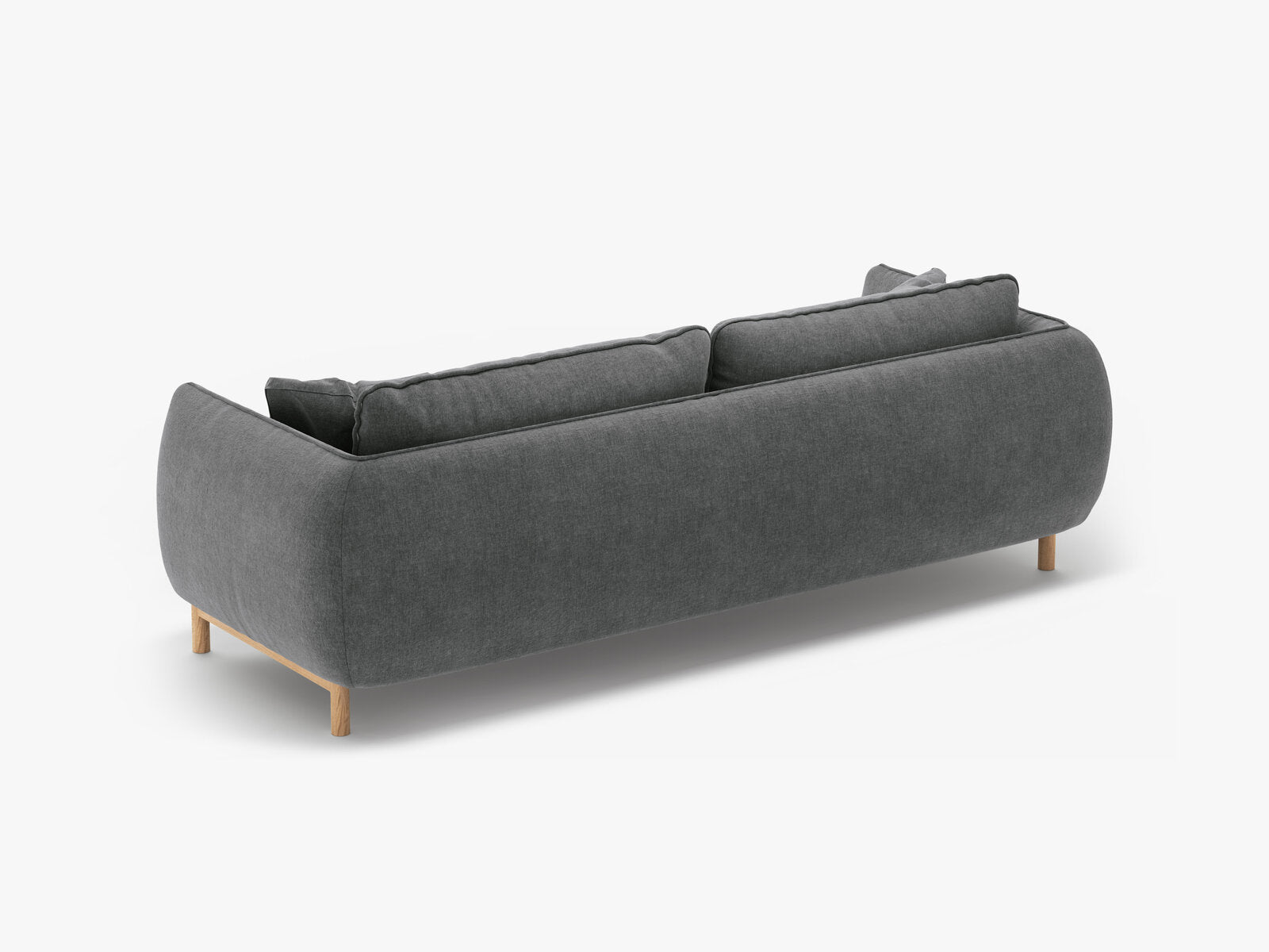Micadoni Ada Sofa 3-Sitzer Strukturierter Stoff Wind Dunkelgrau