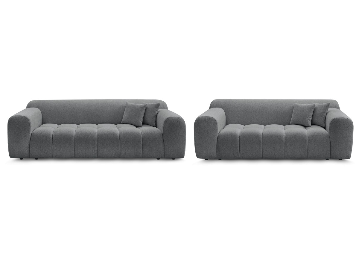 Bobochic Melisse Sofa 5-Sitzer Melange-Stoff Dunkelgrau