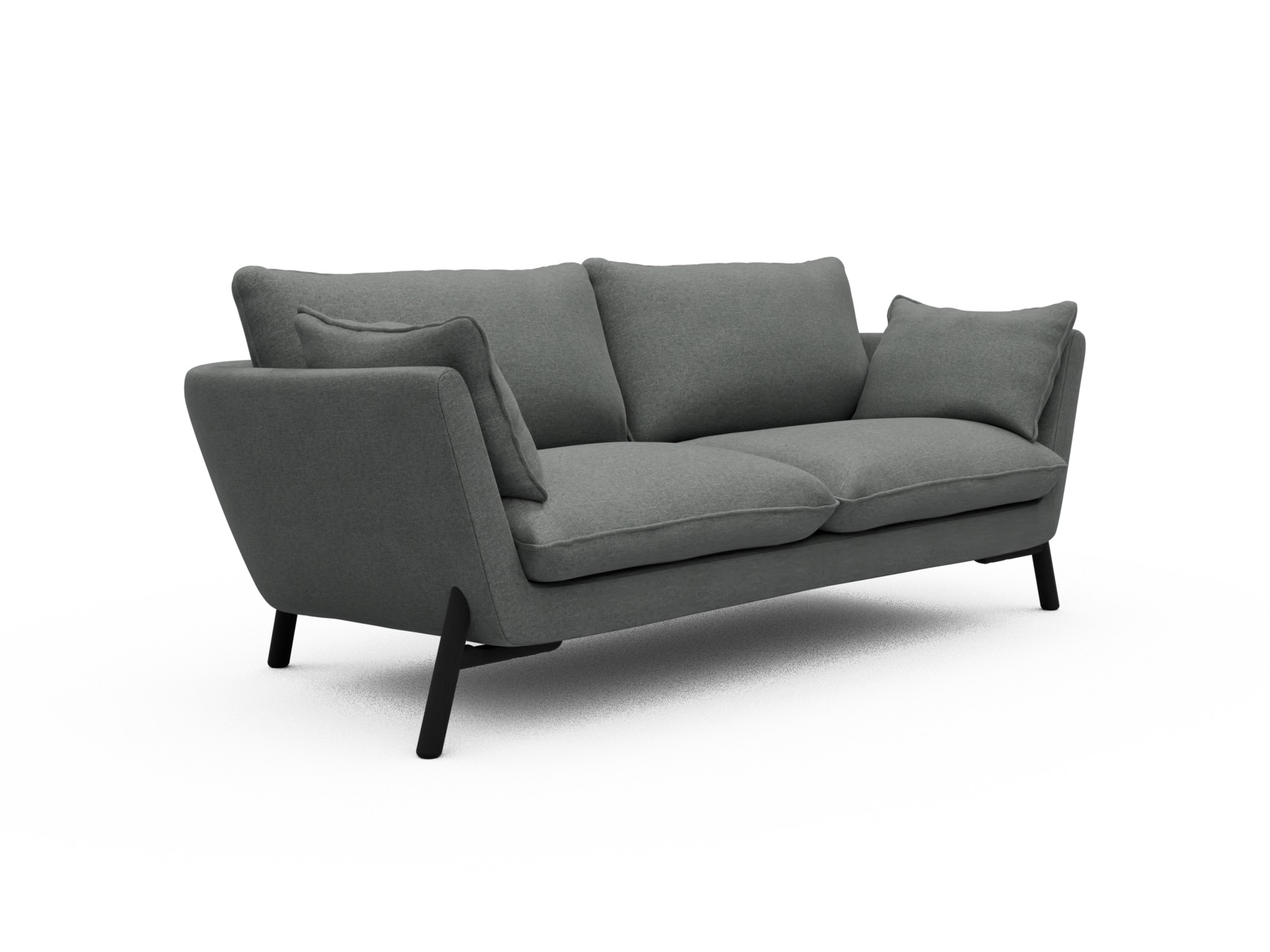Skandi Home Sofa Emil 2-Sitzer Beinfarbe Eiche Schwarz Satya-Steel moebelfaktor