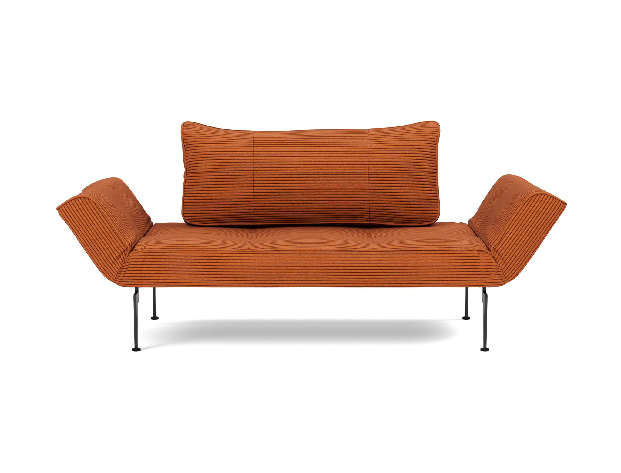 Tagesbett Zeal Kord Corduroy 595-Burnt-Orange Beine Laser schwarz