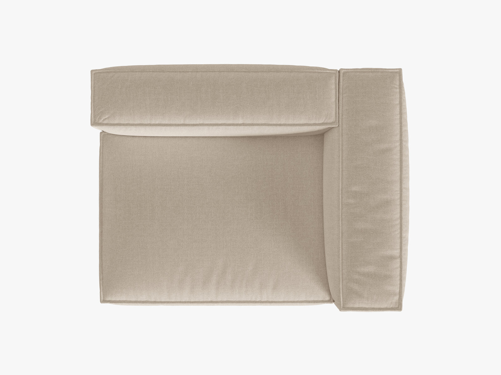 Micadoni Eckmodul Nuria 2-Sitzer Rechts Strukturierter Stoff Beige