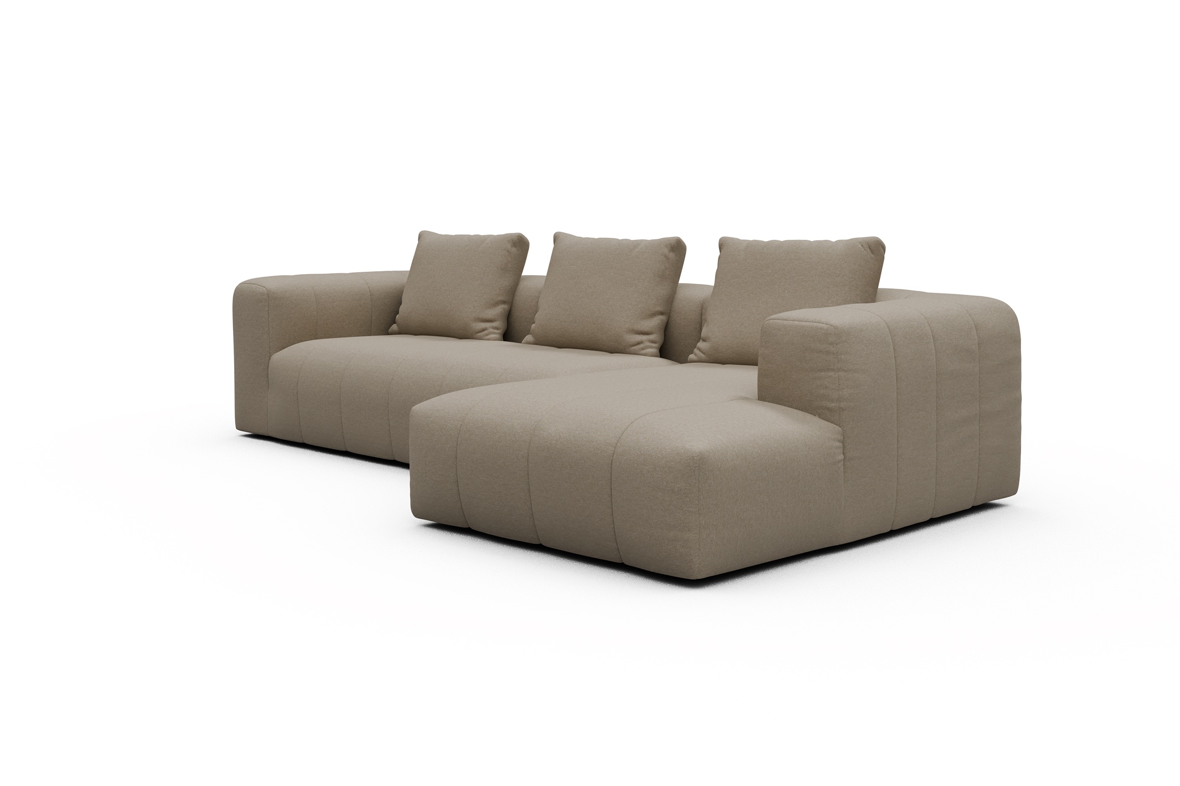 Ecksofa Hugo 2,5-Sitzer Armlehne links mit Chaiselongue Satya-Natural