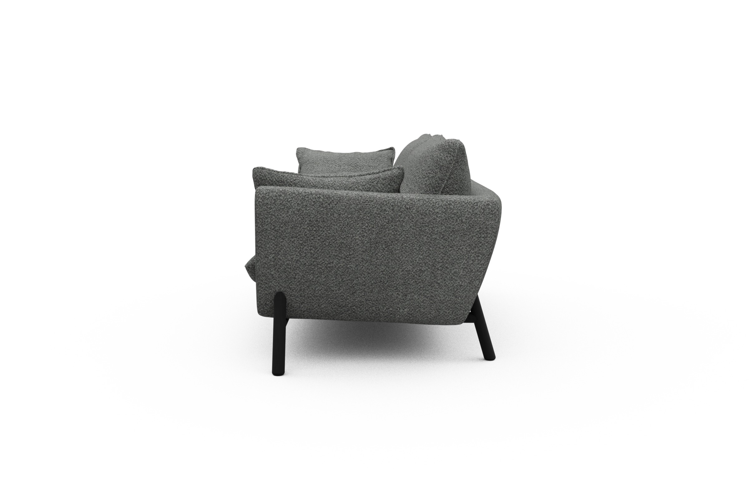 Sofa Emil 2-Sitzer Beinfarbe Eiche Schwarz Vanora-Warm-Grey