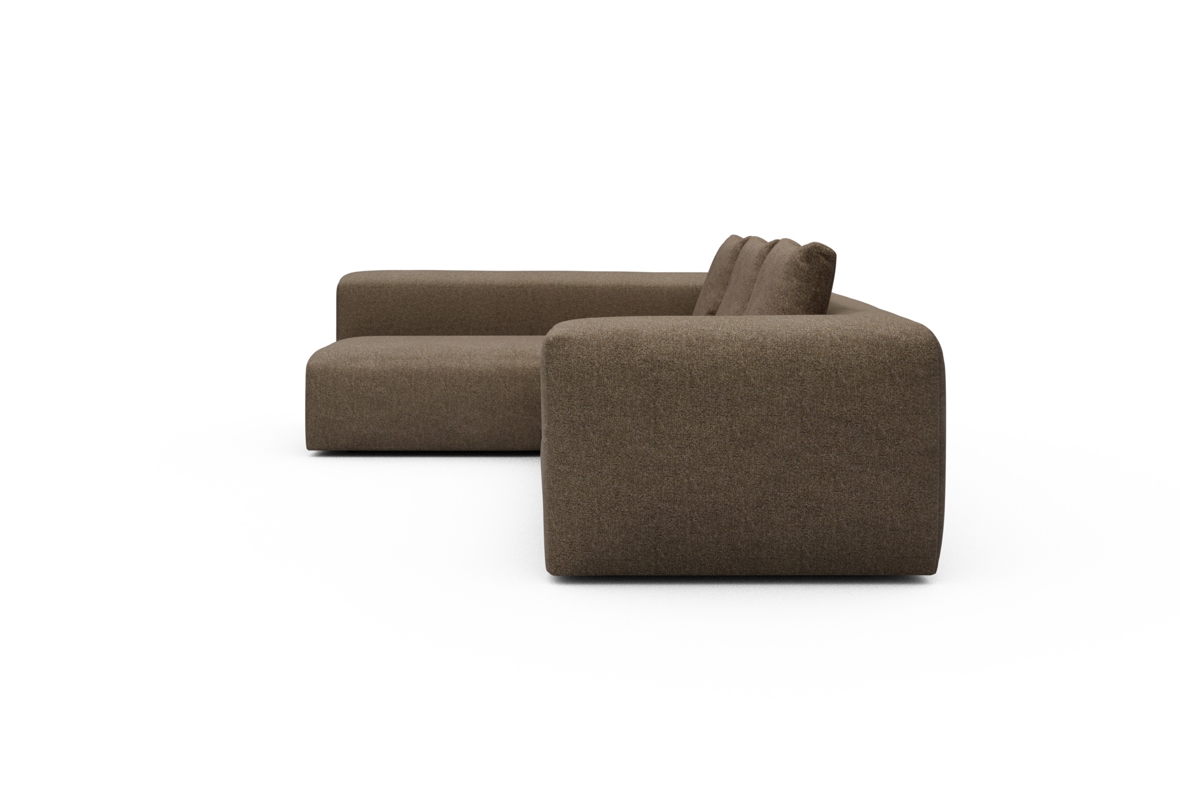 Ecksofa Fred 2x 2,5-Sitzer links offen Aivi-Khaki-Brown