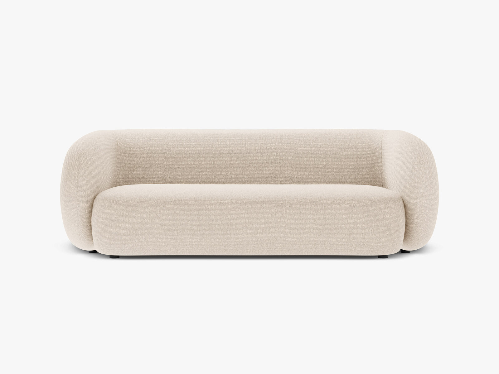 Micadoni Sofa Kate 3-Sitzer Strukturierter Stoff Hellbeige Melange