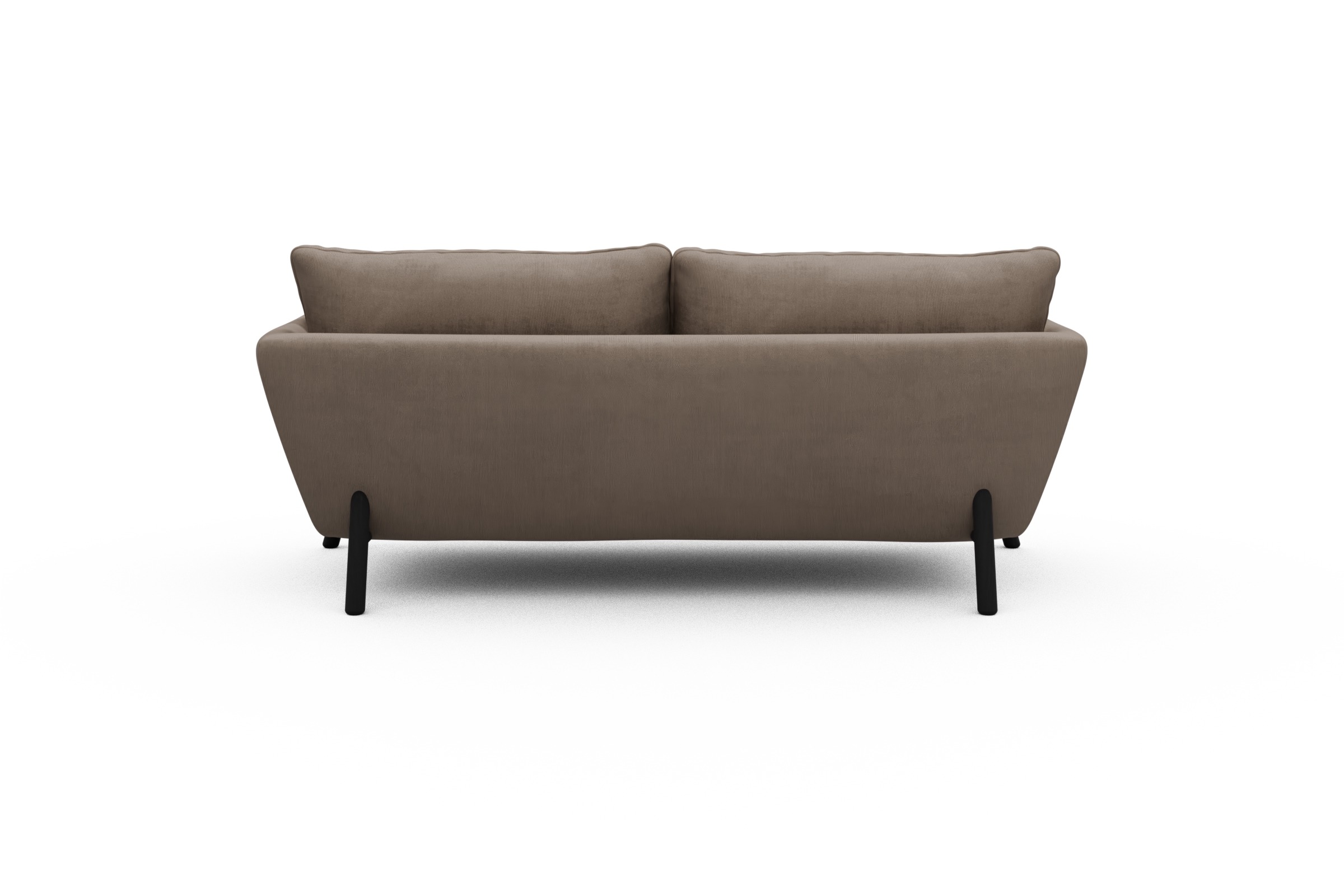 Sofa Emil 2-Sitzer Beinfarbe Eiche Schwarz Cordufine-Beige