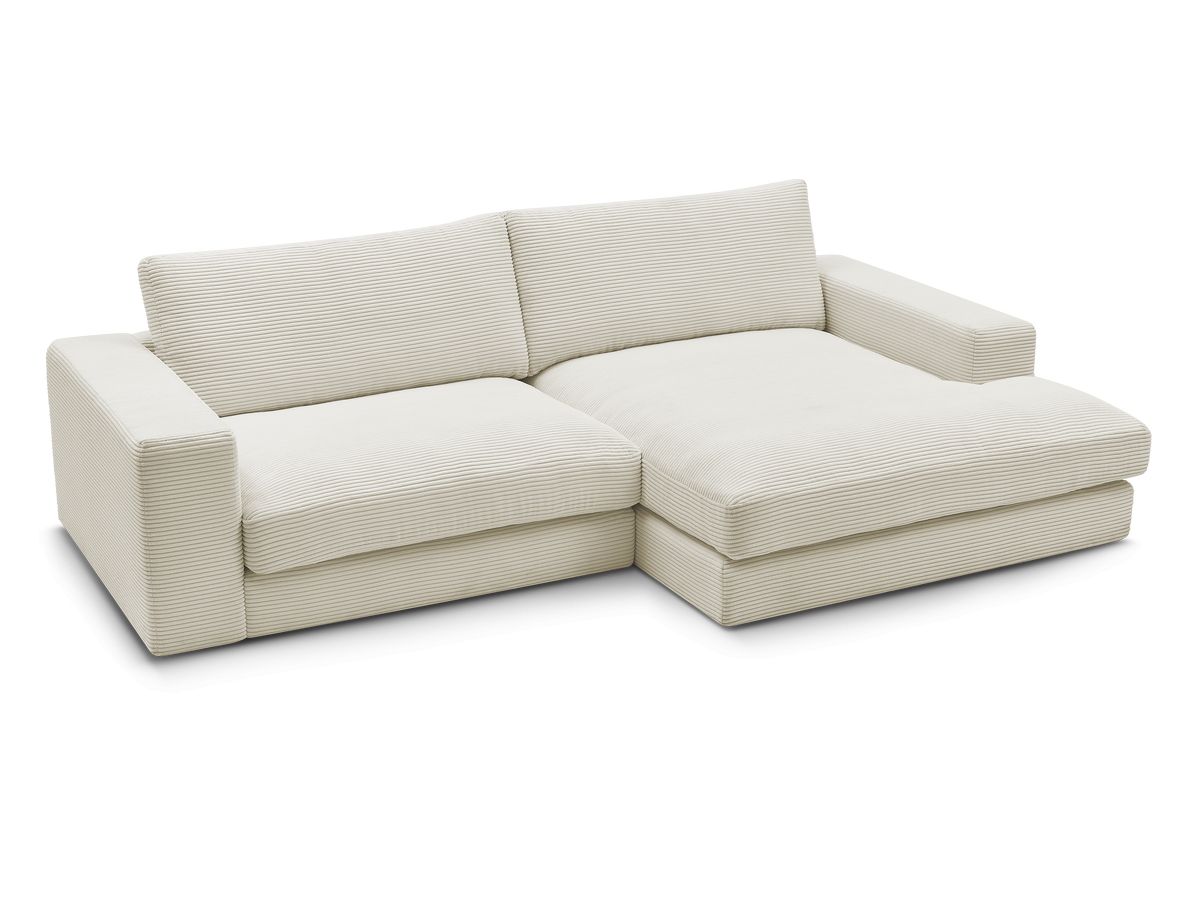 Bobochic Leonard Ecksofa 274 × 159 cm Cordsamt Beige Ecke rechts