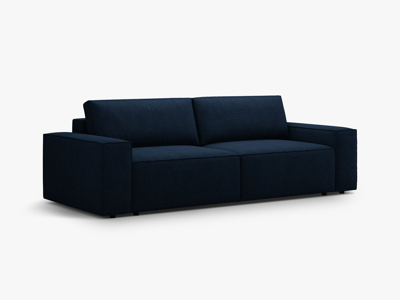 Micadoni Schlafsofa Jodie 3-Sitzer Boucle Baloo Dunkelblau
