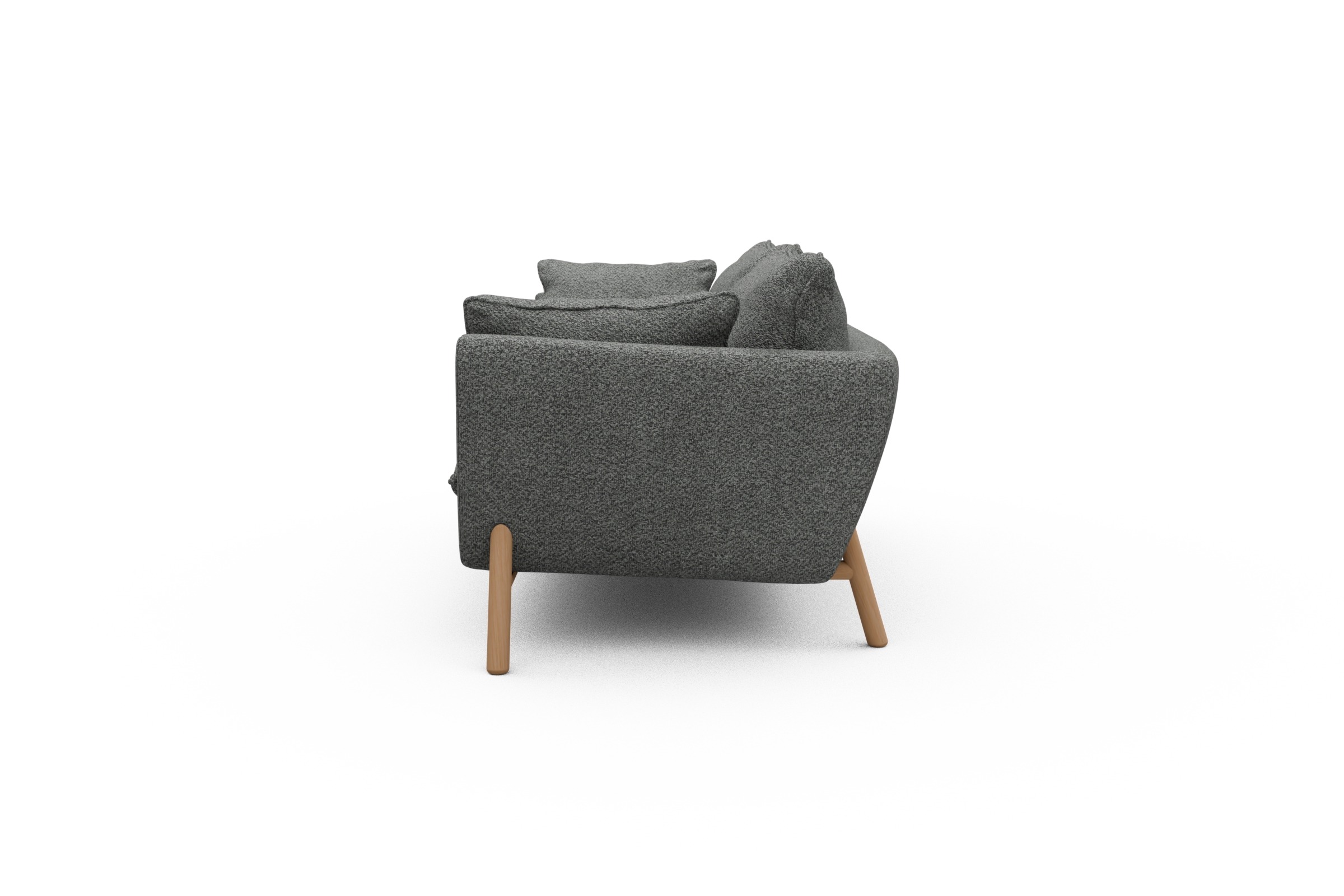 Sofa Emil PREMIUM 2-Sitzer Beinfarbe Eiche Natur Vanora-Warm-Grey