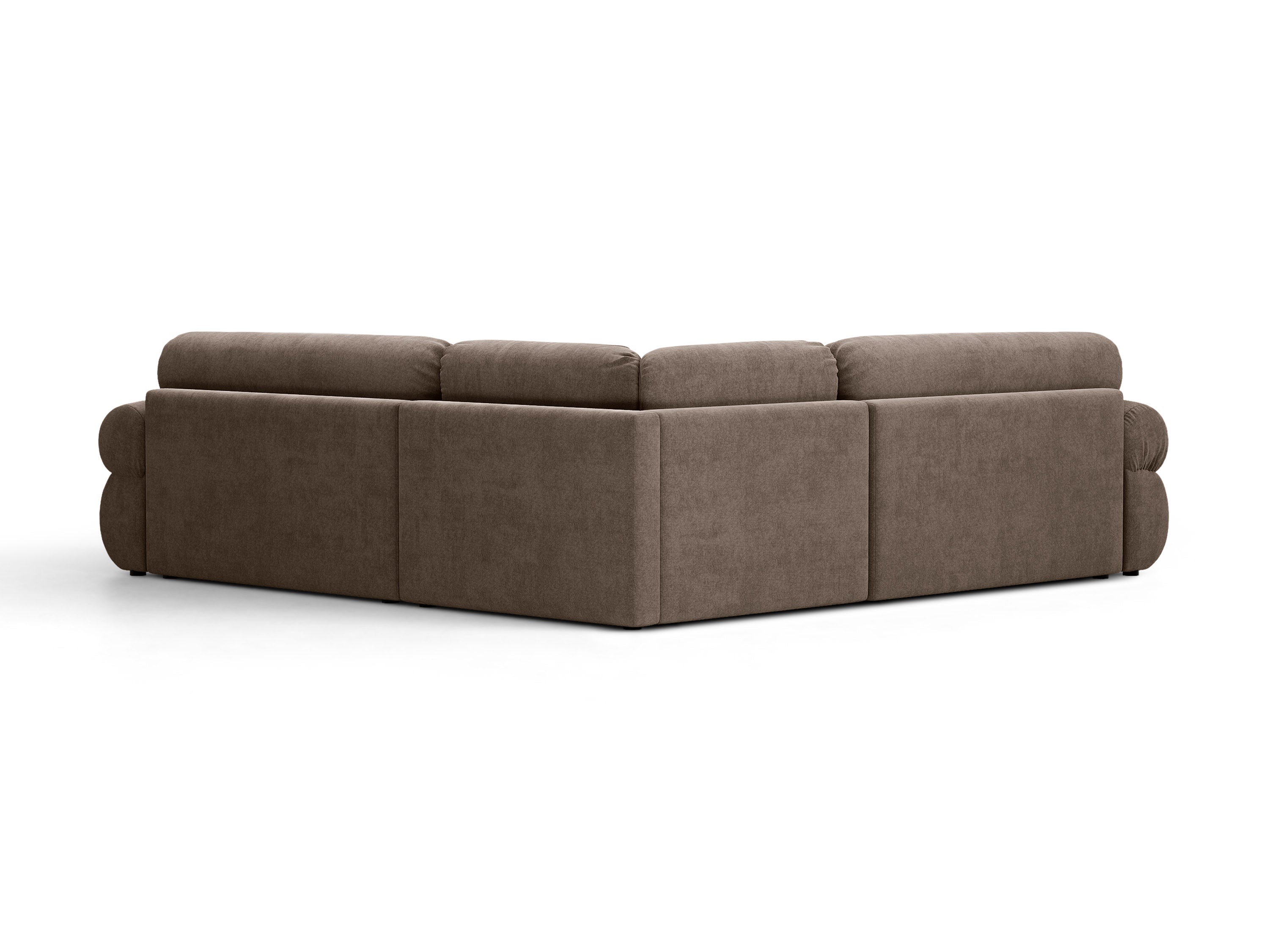 Micadoni Ophelia Symmetrisches Ecksofa Strukturierter Stoff Liberty Cappuccino