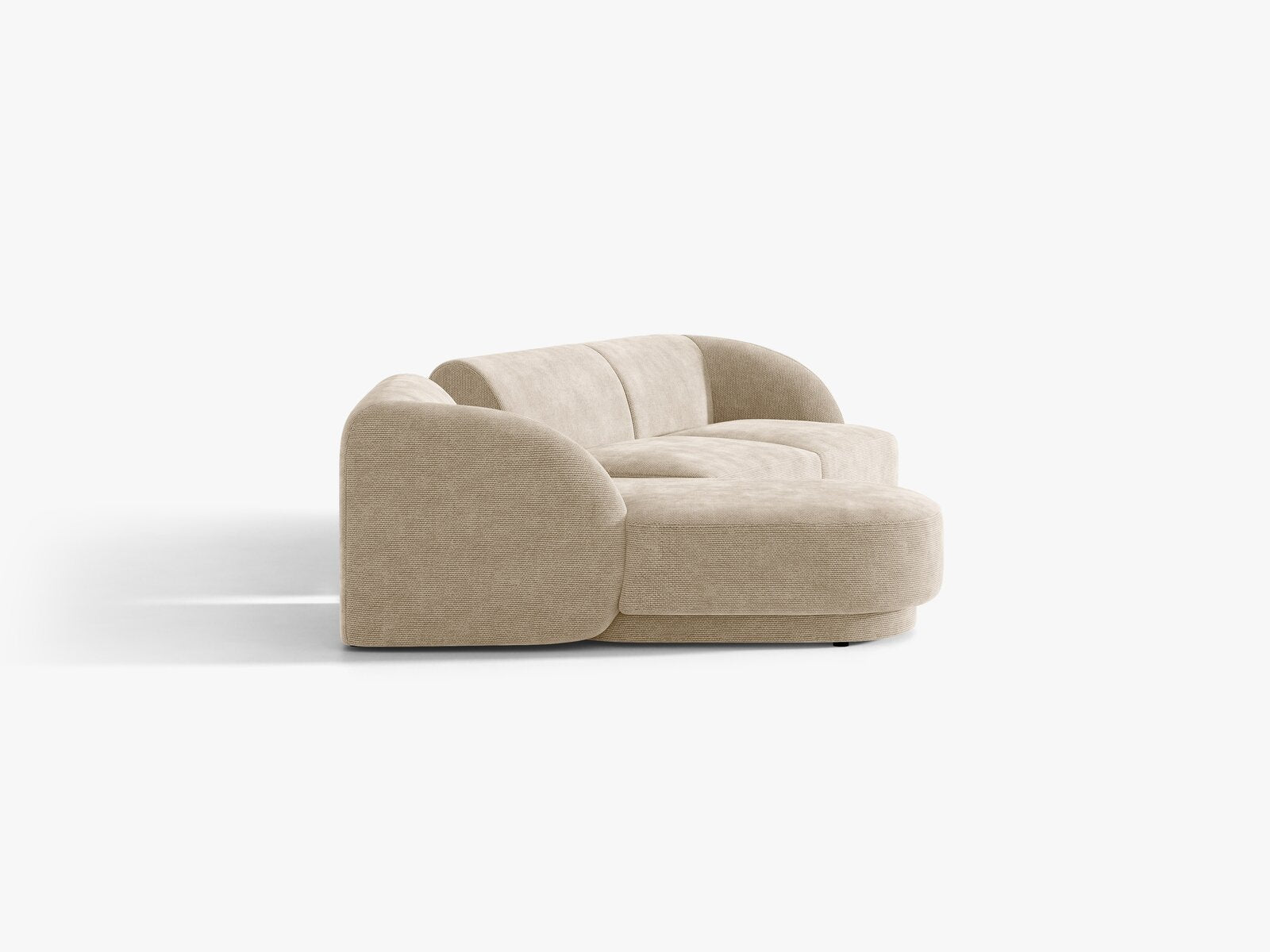 Micadoni Modulares Sofa Miley mit Recamiere 3-Sitzer Links Chenille Eden Beige