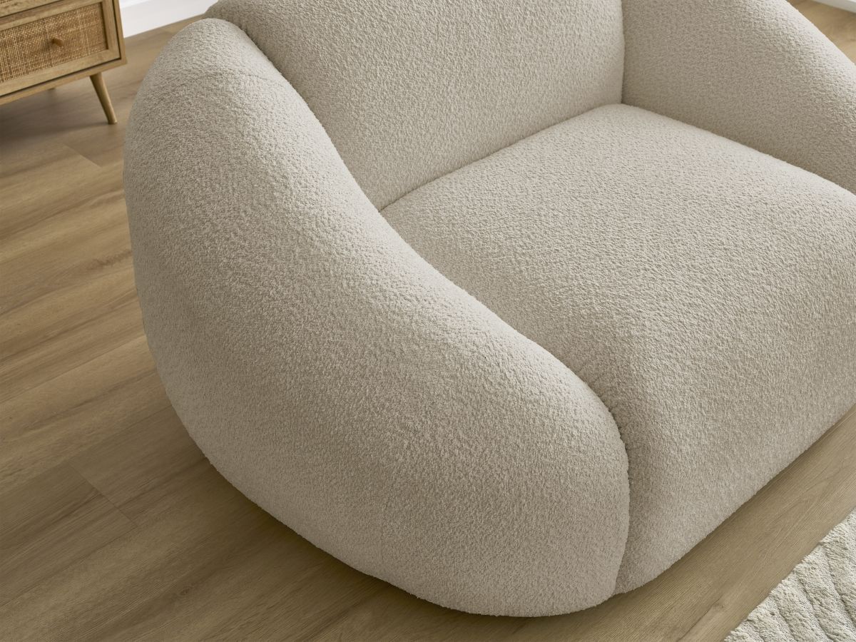 Bobochic Tina Sessel Bouclé-Stoff Beige
