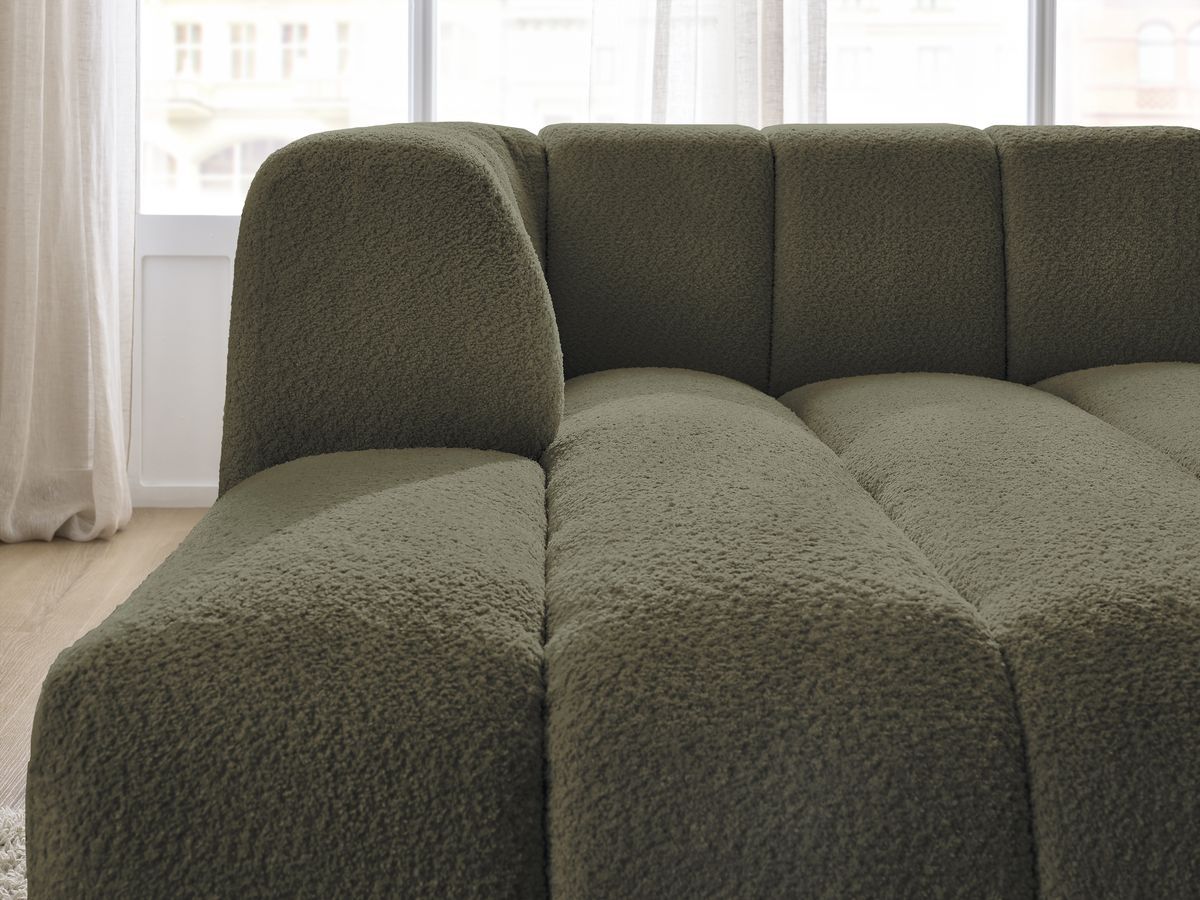 Bobochic Annecy Méridienne-Modul Bouclé-Stoff Grün Ecke links