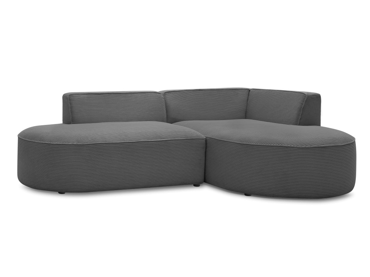 Bobochic Rousseau Ecksofa Cordsamt Dunkelgrau Ecke rechts