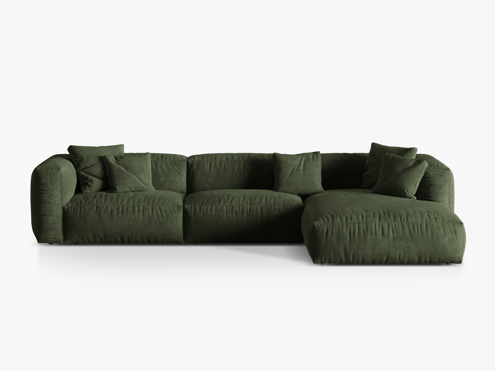 Micadoni Ecksofa Martina 3-Sitzer Rechts Samt Vogue Grün