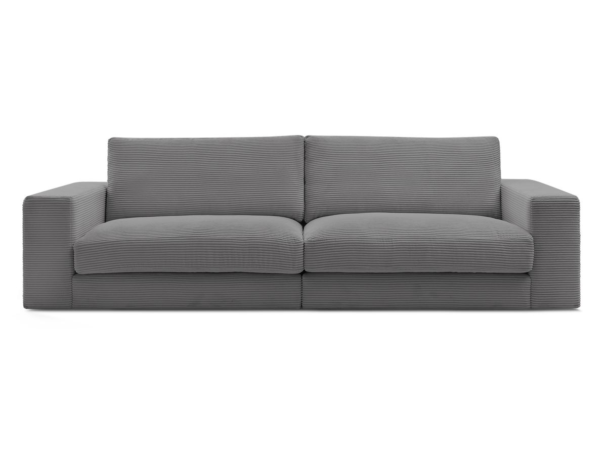 Bobochic Leonard Sofa 3-Sitzer 234 × 109 cm Cordsamt Dunkelgrau