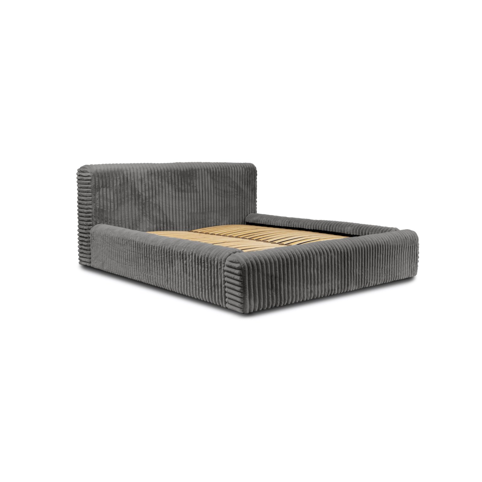 Polsterbett Miloa Softcord mit Fellstruktur 180x200 mit Holzrahmen Vito 16
