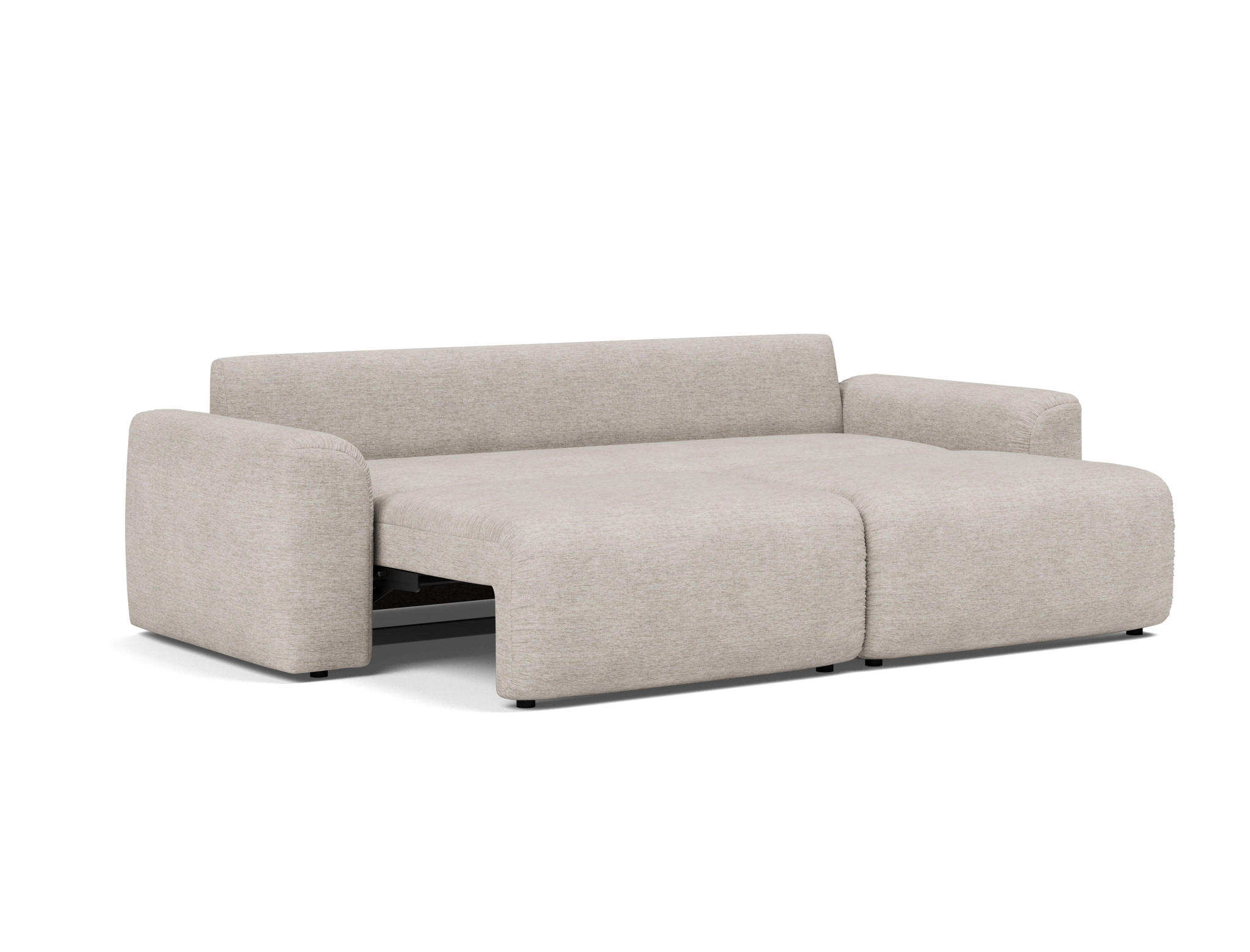 Schlafsofa Norum mit Chunky-Armlehnen Chenille Yuveno 471-Sand