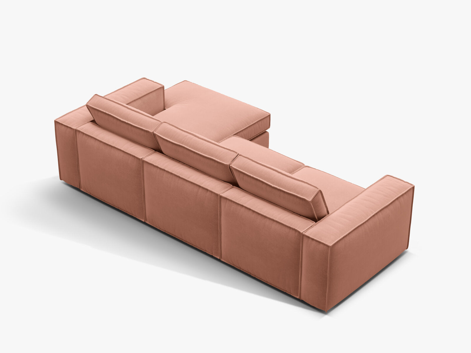 Micadoni modulares Ecksofa Pola 3-Sitzer Rechts Samt Salvador Rosa