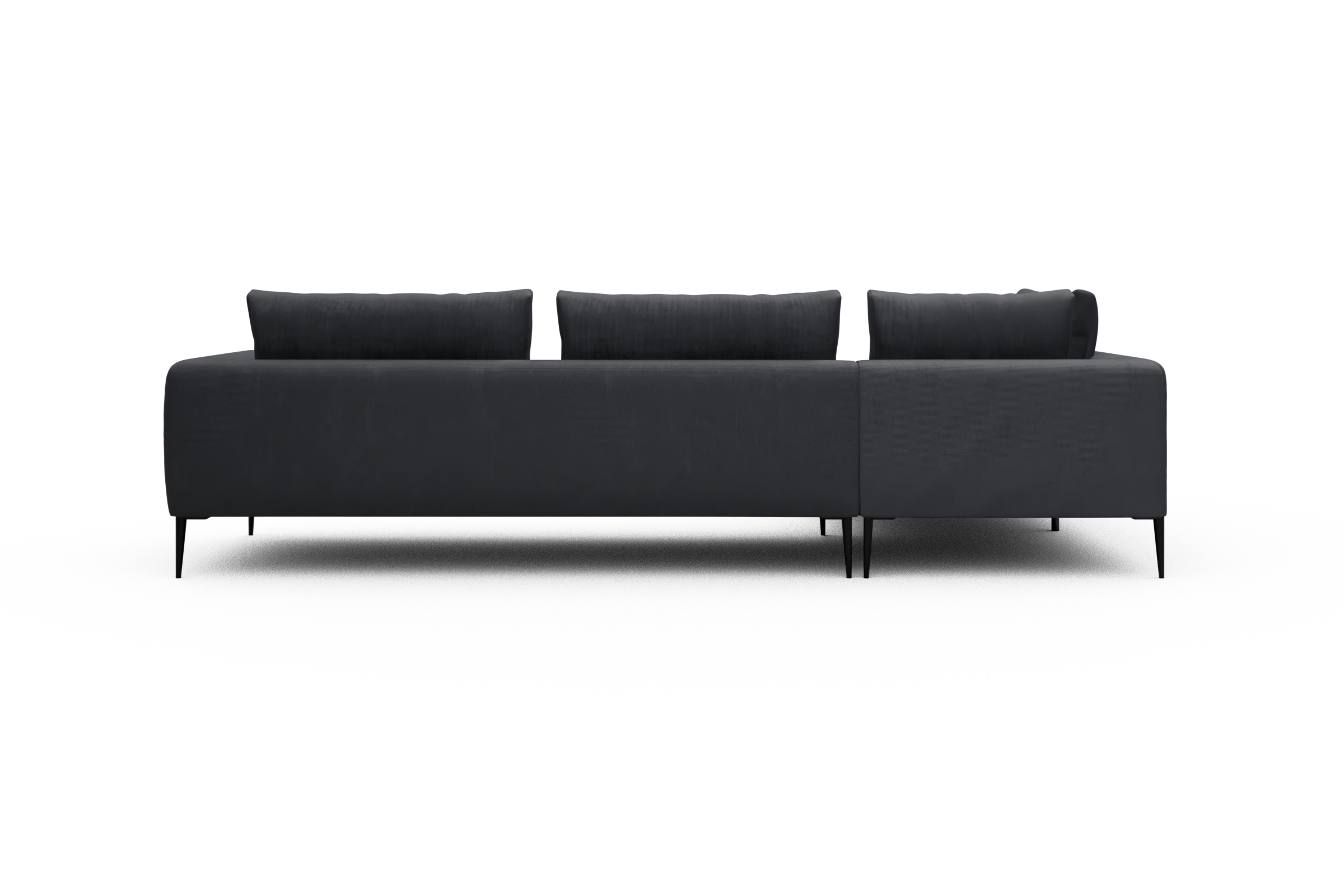 Ecksofa Paul Relax-Ecke rechts mit 3-Sitzer Cordufine-Slate-Grey