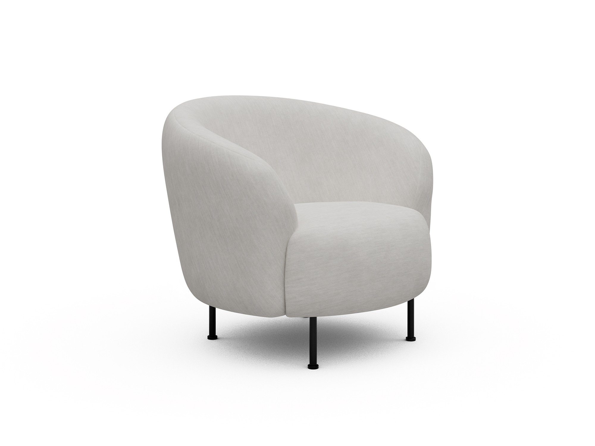 Sessel Ronda Metallbeine Schwarz Flachgewebe Vivus 574-Dusty-Off-White