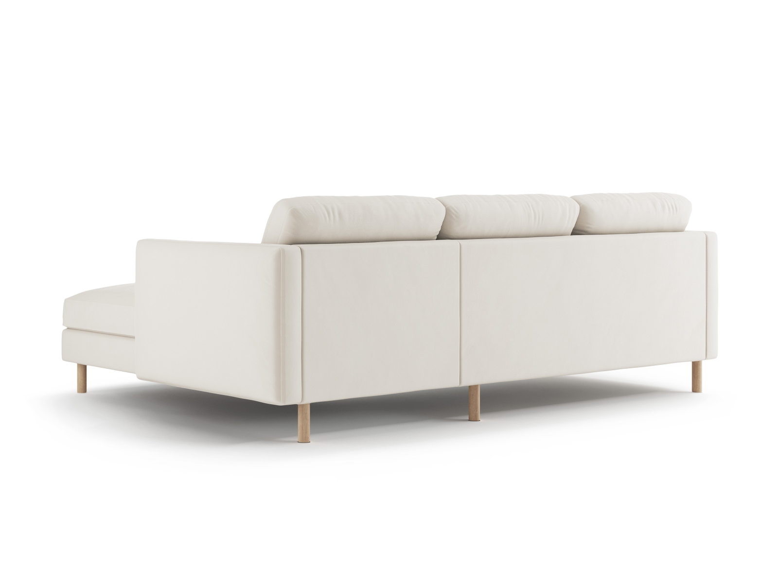 Micadoni Ecksofa Eden Groß 3-Sitzer Rechts Samt Beige