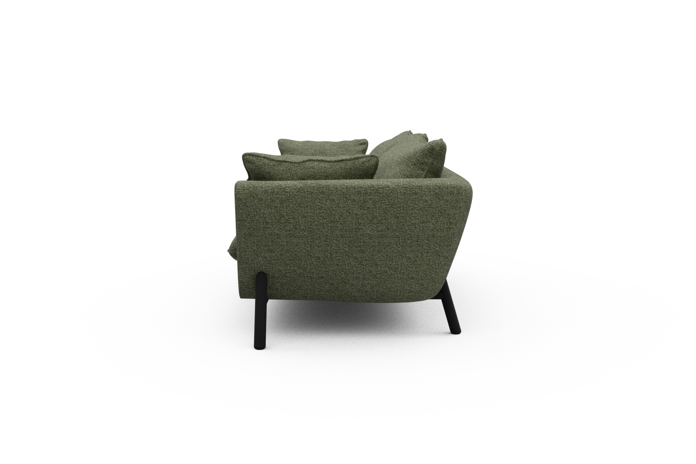 Sofa Emil PREMIUM 2-Sitzer Beinfarbe Eiche Schwarz Carreno-Vivid-Green