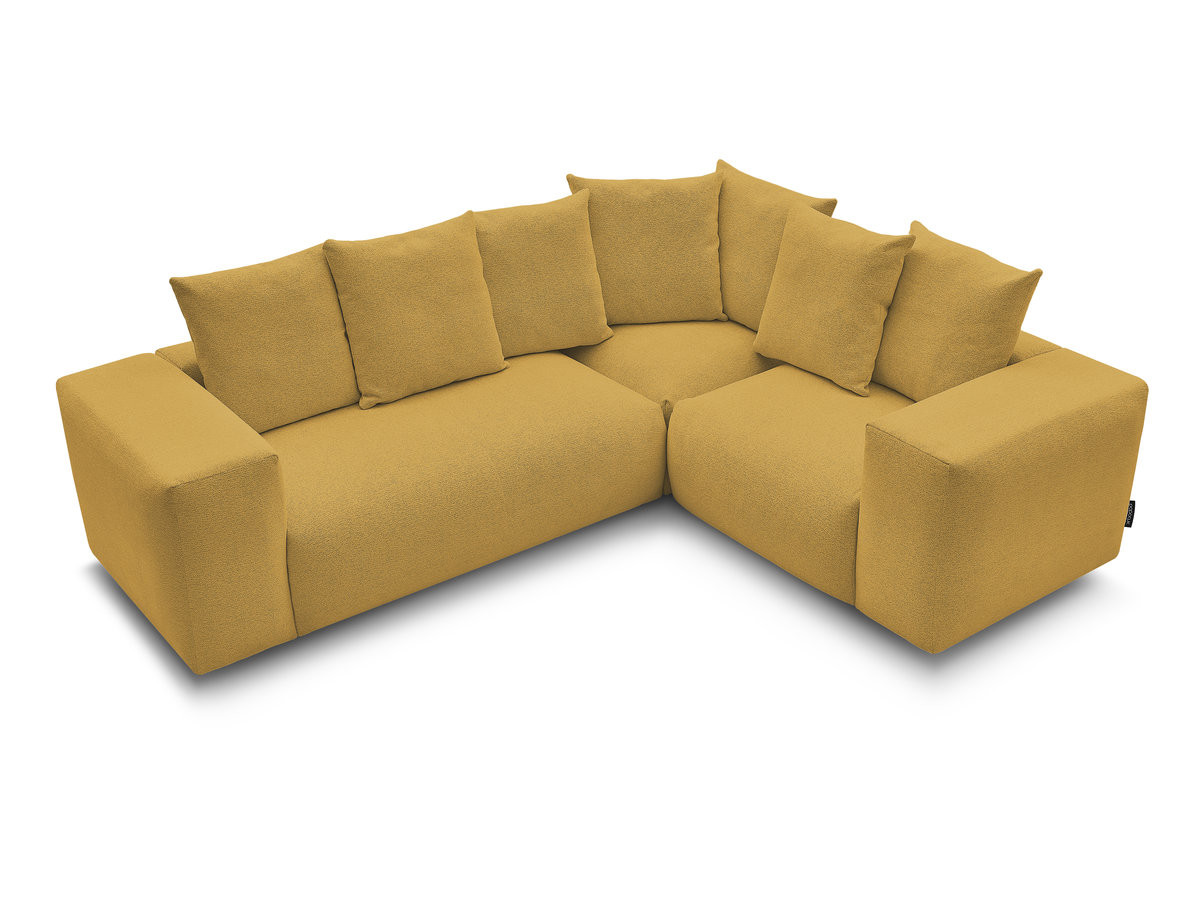 Bobochic Voltaire Ecksofa 268 × 214 cm Melange-Stoff Gelb Ecke rechts