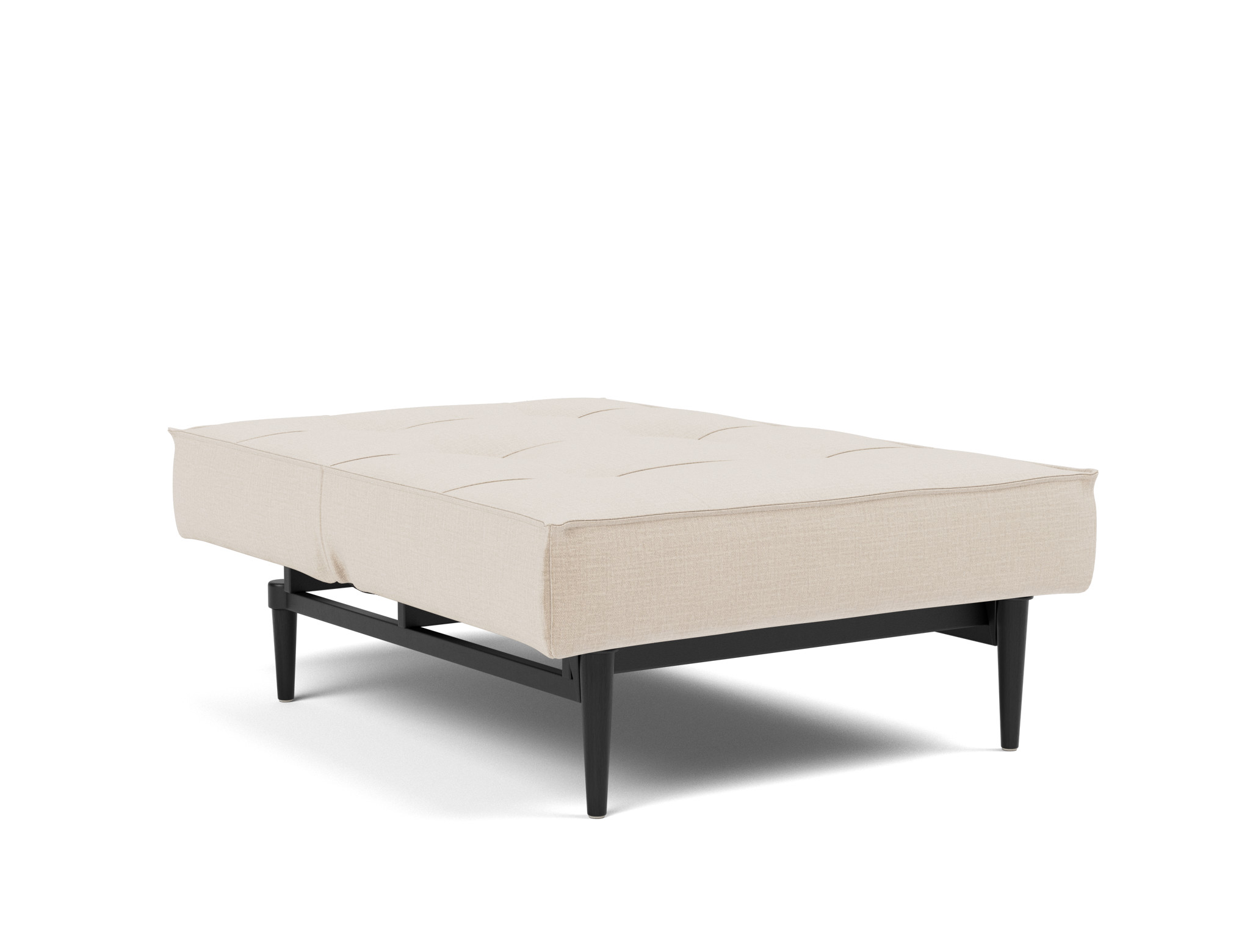 Sessel Splitback Chenille Esina 410-Almond-Beige Beine Styletto Eiche schwarz