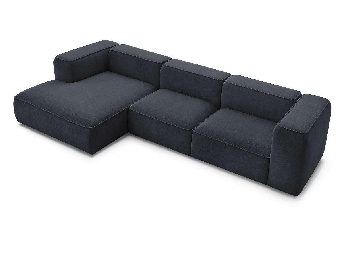 Bobochic Zephyr Ecksofa 349 × 165 cm Strukturstoff Dunkelblau Ecke links