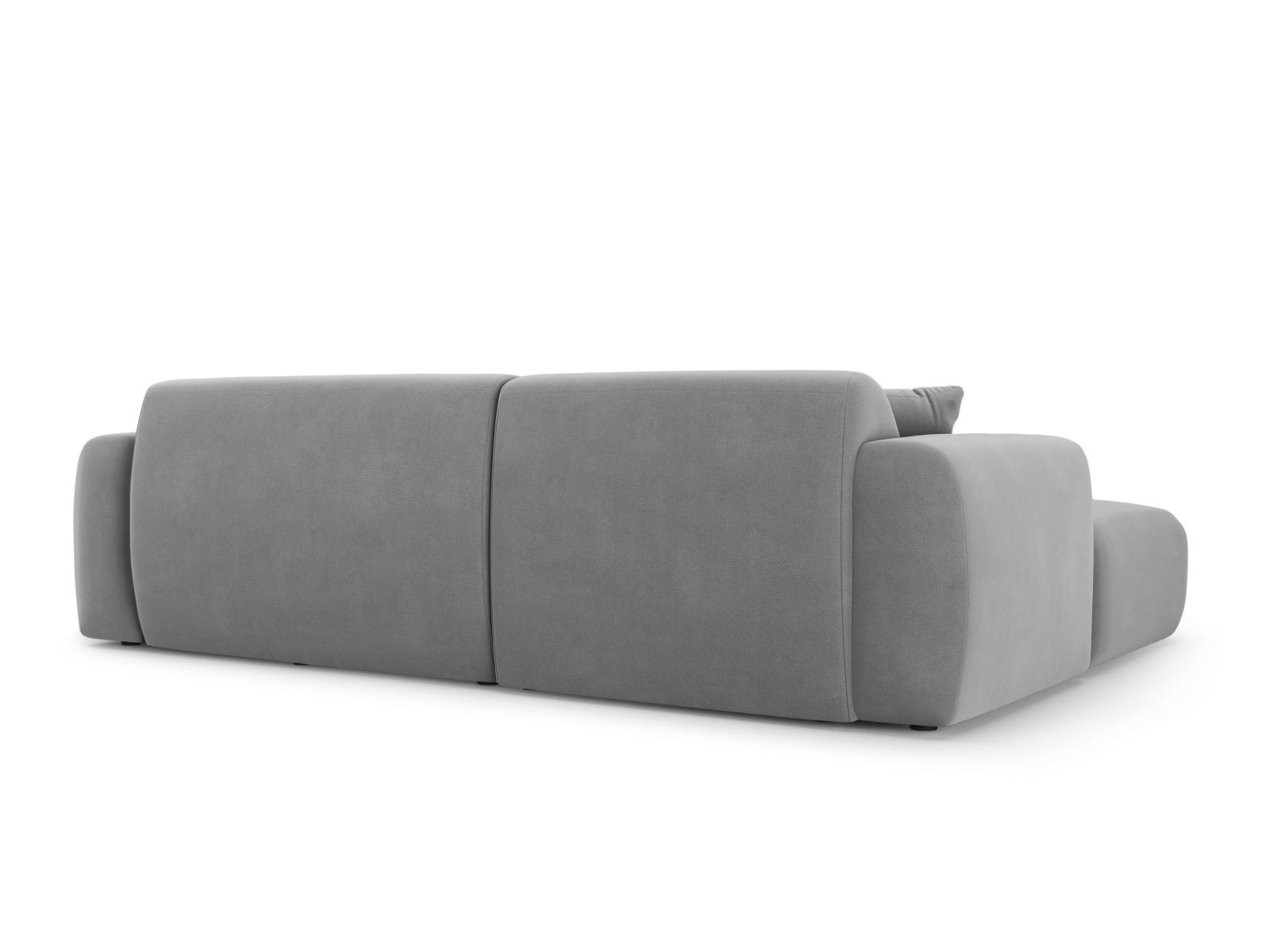 Cosmopolitan Design Ecksofa Nolio 4-Sitzer kleine Version Samt Casino Hellgrau Links