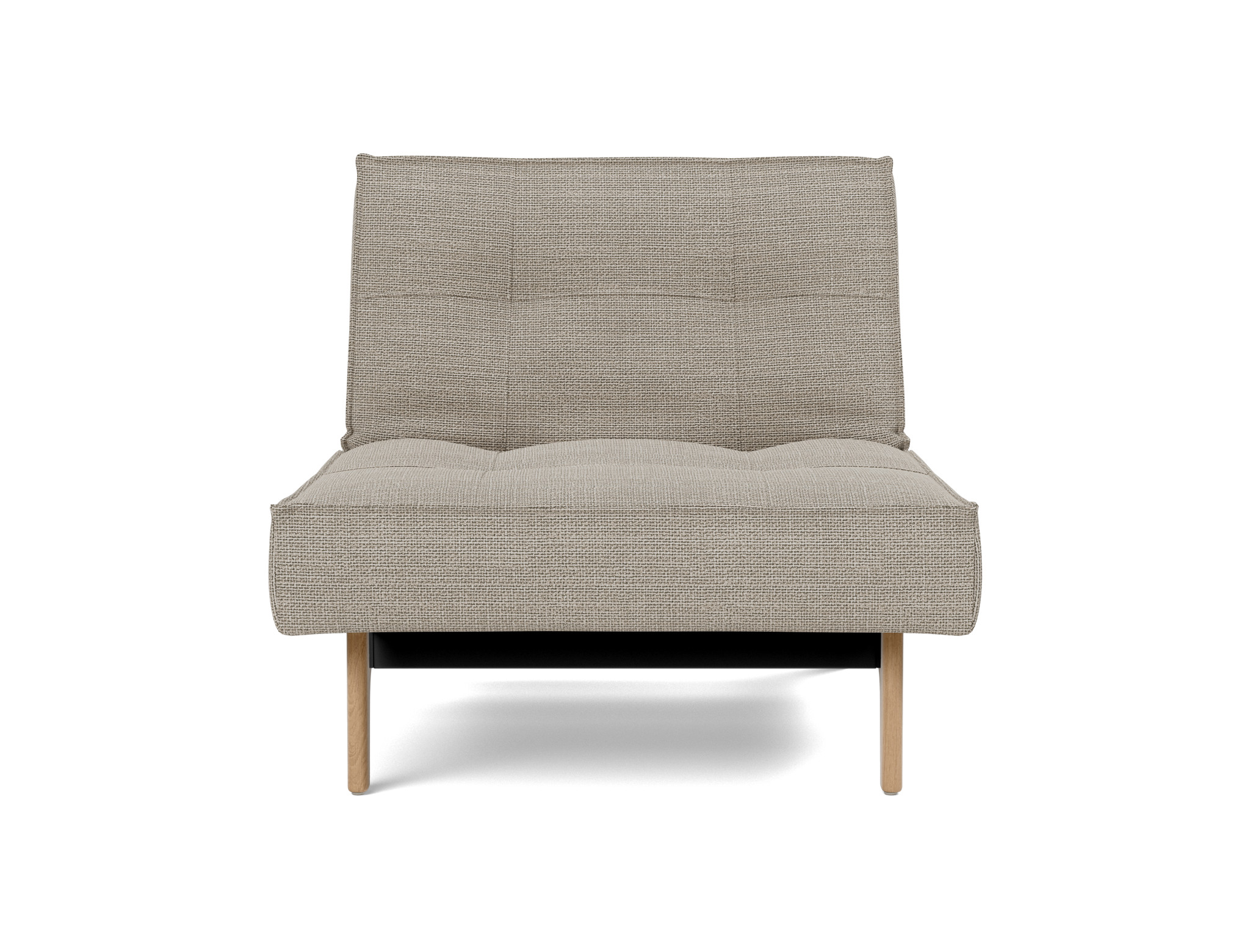 Sessel Splitback Strukturierter Stoff Kenya 579-Gravel Beine Eiche