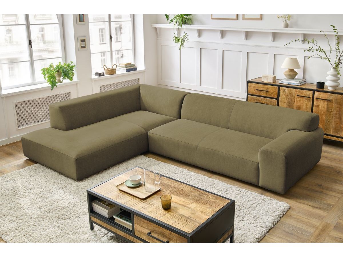 Bobochic Lavena Ecksofa 312 × 220 cm Samt Grün Ecke links