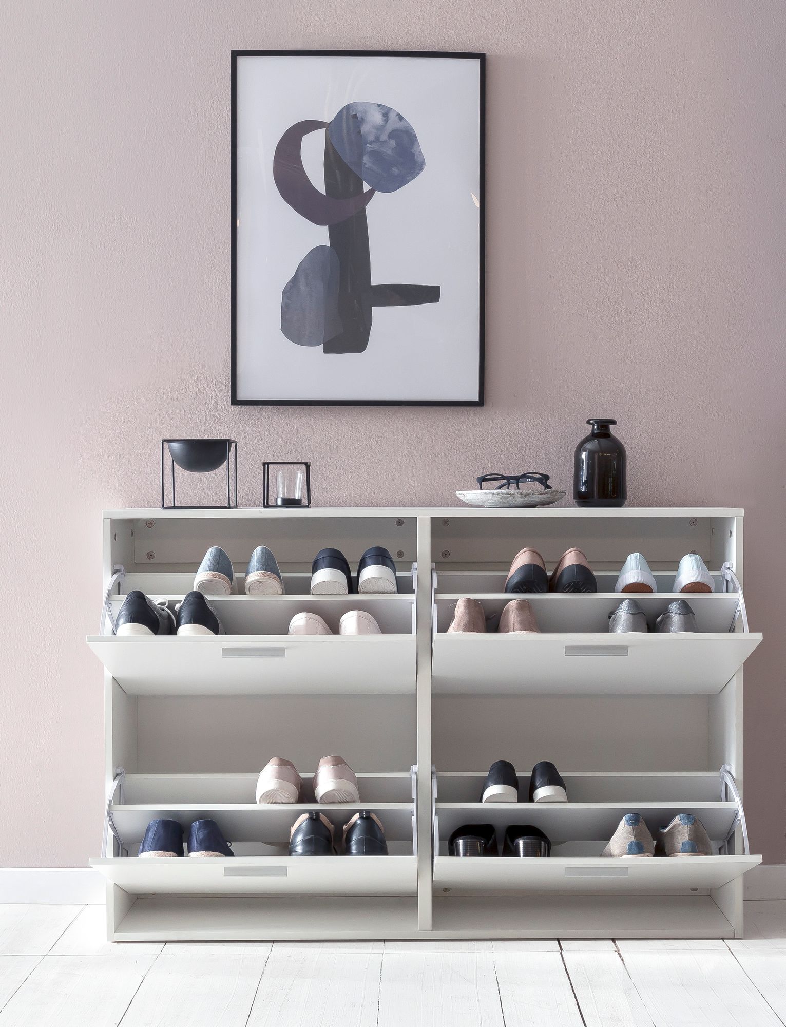 Schuhschrank Volda Weiß 120 × 24 × 81 cm